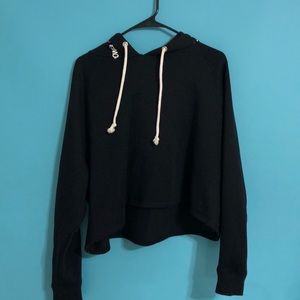 Black Crop Top Hoodie